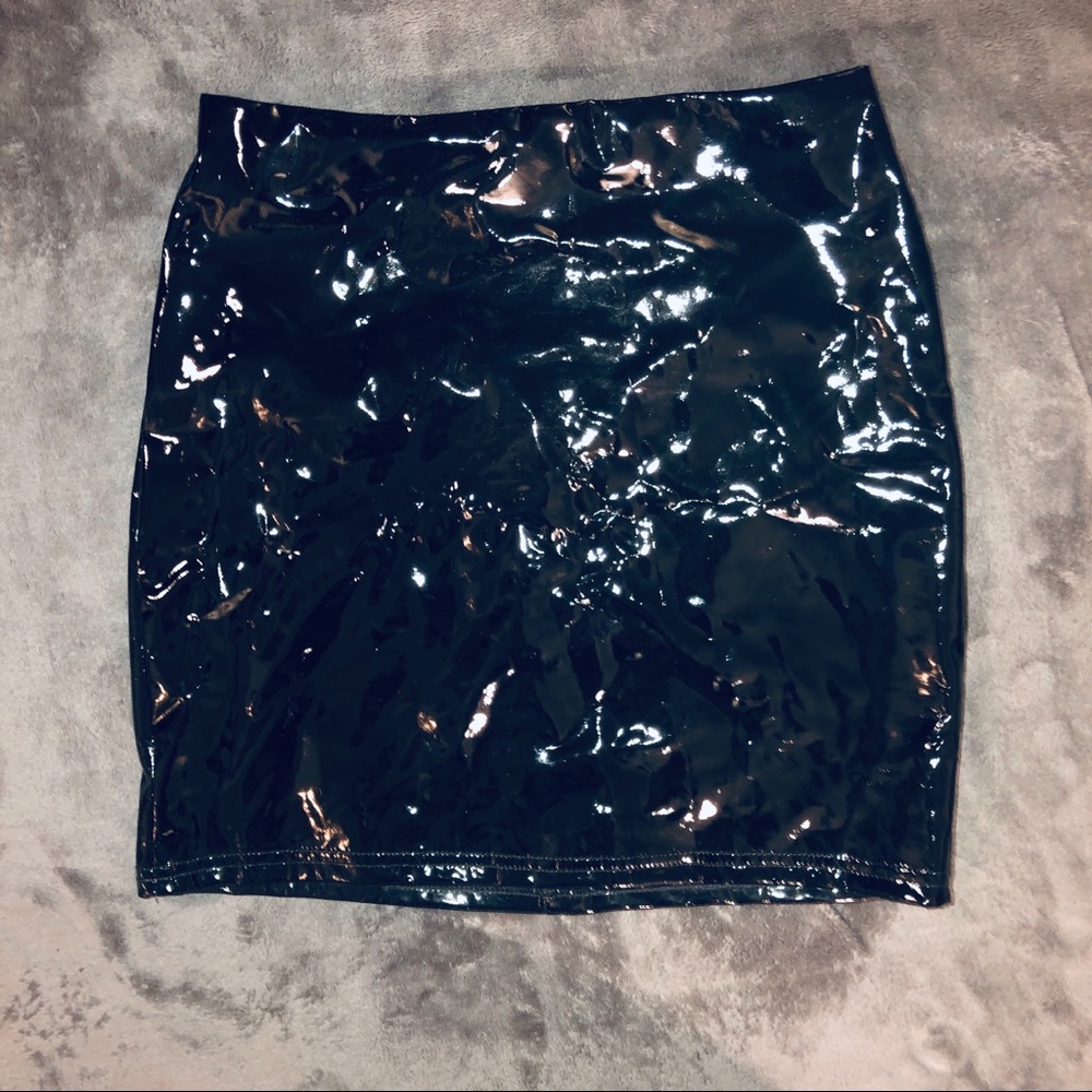 Faux leather skirt